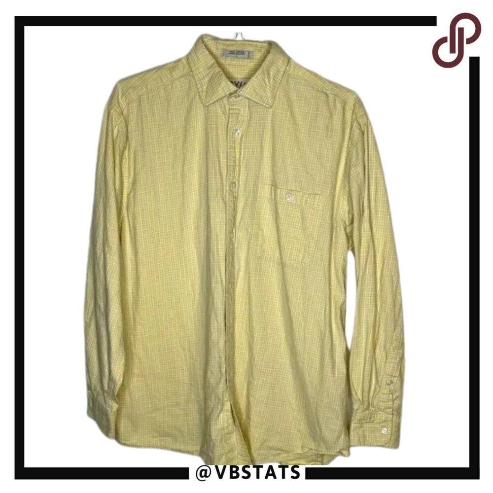 Large Orvis Yellow-White Plaid LS Shirt‎